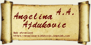 Angelina Ajduković vizit kartica